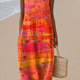 Paulette | Vestido Midi Artístico Sem Mangas