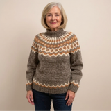 Camisola de Gola Alta Jacquard Christine