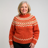 Camisola de Gola Alta Jacquard Christine