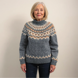Camisola de Gola Alta Jacquard Christine