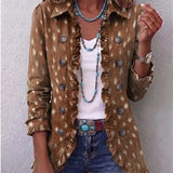 Ilenia | Casaco boho com estampado animal e folhos