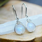Brincos Pendentes Vintage com Pedra da Lua