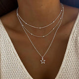 Colar Prateado Vintage Estrela