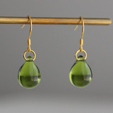 Brincos Pendentes Dourados Vintage Verde Vivo