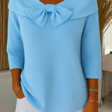 Tivella™ | Camisola com Laço e Decote Redondo