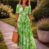 Ione - Vestido floral decote em V