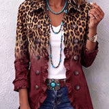 Livia | Blazer leopardo ombré com folhos