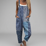 Jardineiras em Patchwork Boho Azul