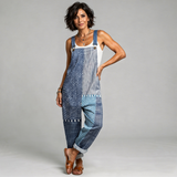 Jardineiras em Patchwork Boho Azul