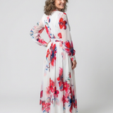 Lillian | Vestido Maxi Cruzado Floral de Manga Comprida