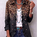 Valentina | Blazer leopardo ombré com folhos