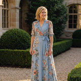 Elowen | Vestido Maxi Floral Cruzado com Decote em V