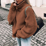 Beatrix | Camisola Gola Alta Oversized de Malha Grossa