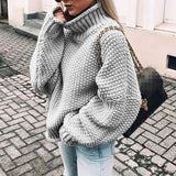 Beatrix | Camisola Gola Alta Oversized de Malha Grossa
