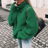 Beatrix | Camisola Gola Alta Oversized de Malha Grossa
