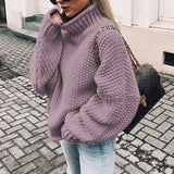 Beatrix | Camisola Gola Alta Oversized de Malha Grossa