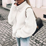 Beatrix | Camisola Gola Alta Oversized de Malha Grossa